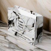 Schwarz-Weiß-Marmor Große Geschenktüte