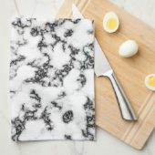 Schwarz-Weiß-Marmor Handtuch (Viertel Falte)