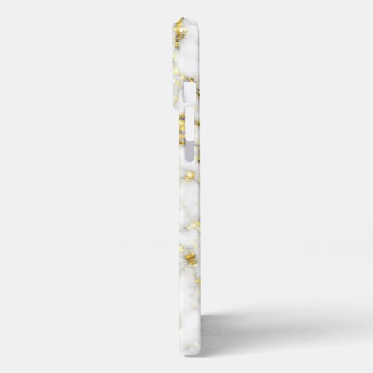 Schwarz-Weiß-Marmor-Individuelle Name iPhone Hülle (Linke Seite)