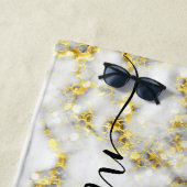 Schwarz-Weiß-Marmor-Individuelle Name Strandtuch (Beispiel)