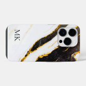 Schwarz-Weiß-Marmor iPhone Hülle (Rückseite (Horizontal))
