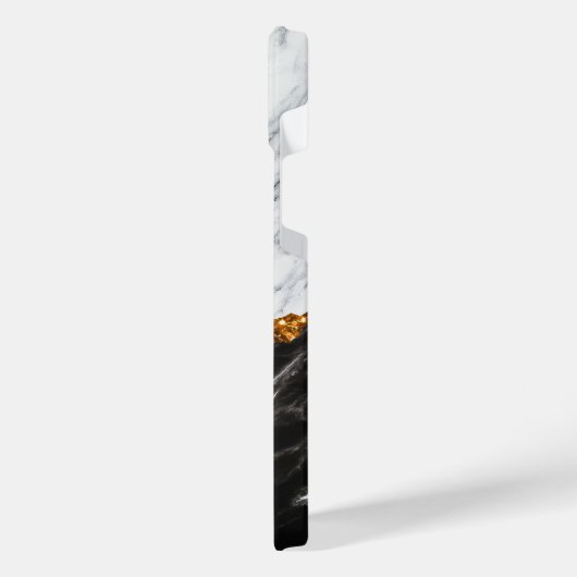 Schwarz-Weiß-Marmor iPhone Hülle (Linke Seite)