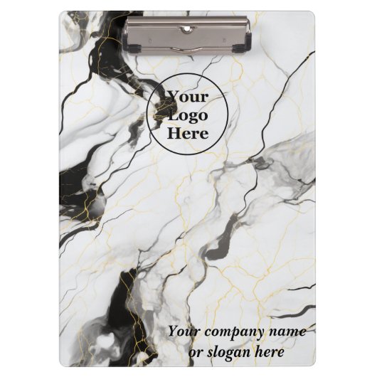 Schwarz-Weiß-Marmor Klemmbrett (Vorderseite)