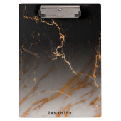 Schwarz-Weiß-Marmor Klemmbrett (Vorderseite)