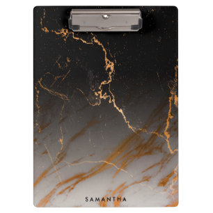 Schwarz-Weiß-Marmor Klemmbrett