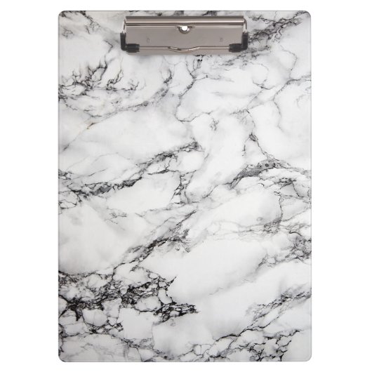 Schwarz-Weiß-Marmor Klemmbrett (Vorderseite)