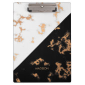 Schwarz-Weiß-Marmor Klemmbrett (Vorderseite)