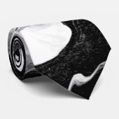 Schwarz-Weiß-Marmor Krawatte (Gerollt)