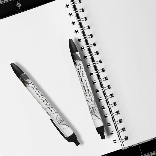 Schwarz-Weiß-Marmor Kugelschreiber