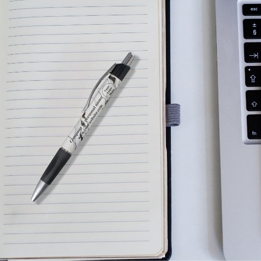 Schwarz-Weiß-Marmor Kugelschreiber