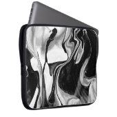 Schwarz-Weiß-Marmor Laptopschutzhülle (Vorne Rechts)