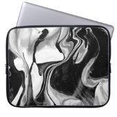 Schwarz-Weiß-Marmor Laptopschutzhülle (Vorderseite)