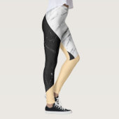 Schwarz-Weiß-Marmor Leggings (Rechts)