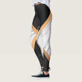 Schwarz-Weiß-Marmor Leggings (Links)