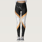 Schwarz-Weiß-Marmor Leggings (Vorderseite)