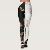 Schwarz-Weiß-Marmor Leggings (Rückseite)