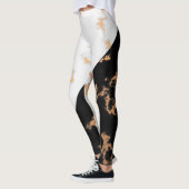 Schwarz-Weiß-Marmor Leggings (Links)