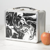 Schwarz-Weiß-Marmor-Lunchbox Metall Brotdose (Beispiel)