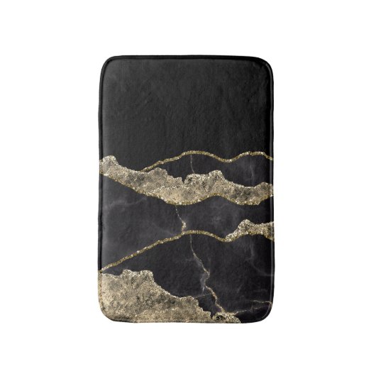 Schwarz-Weiß-Marmor Modernes Elegantes Badematte (Vorderseite Vertikal)