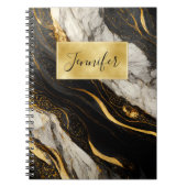 Schwarz-Weiß-Marmor Modernes Elegantes Notizblock (Vorderseite)