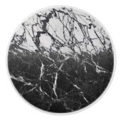 Schwarz-Weiß-Marmor Modernes Glam Trendy Keramikknauf (Vorderseite)