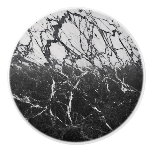 Schwarz-Weiß-Marmor Modernes Glam Trendy Keramikknauf (Vorderseite)