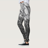 Schwarz-Weiß-Marmor Modernes Glam Trendy Leggings (Links)