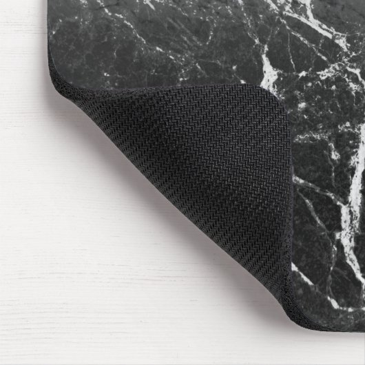 Schwarz-Weiß-Marmor Modernes Glam Trendy Mousepad (Ecke)
