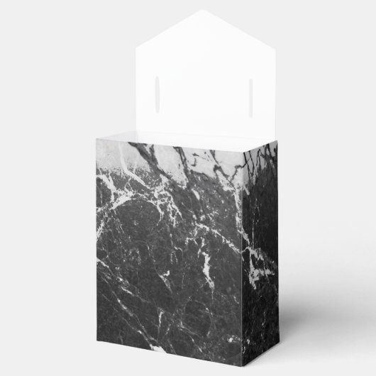 Schwarz-Weiß-Marmor Modernes Glam Trendy Party Geschenkschachtel (Geöffnet)
