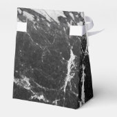 Schwarz-Weiß-Marmor Modernes Glam Trendy Party Geschenkschachtel (Rückseite)