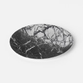 Schwarz-Weiß-Marmor Modernes Glam Trendy Party Pappteller (Schrägansicht)
