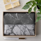 Schwarz-Weiß-Marmor Modernes Glam Trendy Party Seidenpapier (Geschenk)