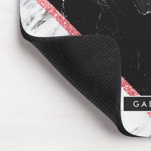 Schwarz-Weiß-Marmor Mousepad (Ecke)