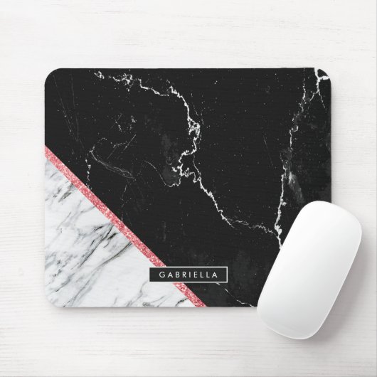 Schwarz-Weiß-Marmor Mousepad (Mit Mouse)