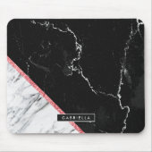 Schwarz-Weiß-Marmor Mousepad (Vorne)