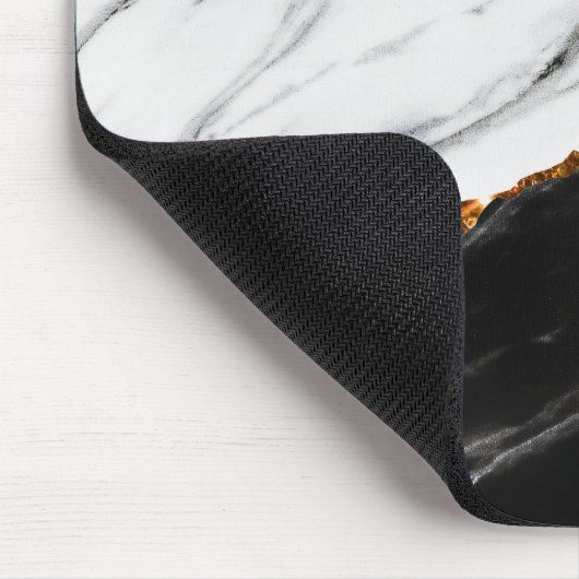 Schwarz-Weiß-Marmor Mousepad (Ecke)