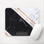 Schwarz-Weiß-Marmor Mousepad (Mit Mouse)