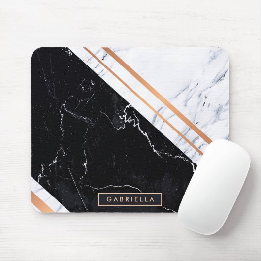 Schwarz-Weiß-Marmor Mousepad (Mit Mouse)