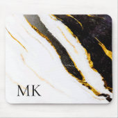 Schwarz-Weiß-Marmor Mousepad (Vorne)