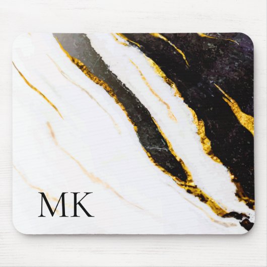 Schwarz-Weiß-Marmor Mousepad (Vorne)