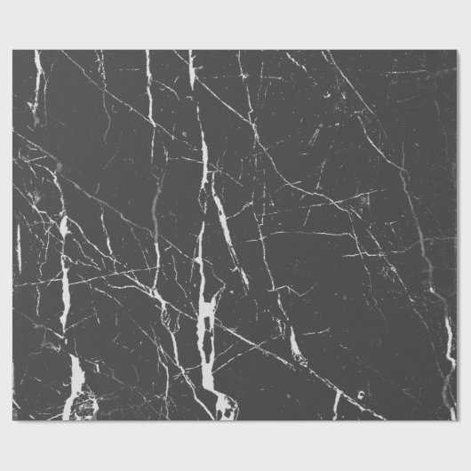 Schwarz-Weiß-Marmor-Muster Geschenkpapier (Flach)
