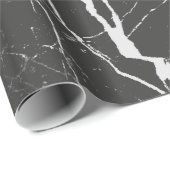 Schwarz-Weiß-Marmor-Muster Geschenkpapier (Rolleneckpunkt)