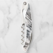 Schwarz-Weiß-Marmor-Muster Kellnermesser (Vorderseite)