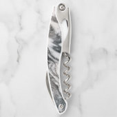 Schwarz-Weiß-Marmor-Muster Kellnermesser (Rückseite)