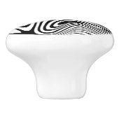 Schwarz-Weiß-Marmor-Muster Keramikknauf (Seitenansicht)