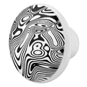 Schwarz-Weiß-Marmor-Muster Keramikknauf (Rechts)