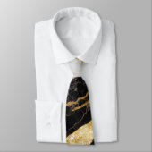Schwarz-Weiß-Marmor-Muster mit Gold Krawatte (Gebunden)