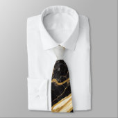 Schwarz-Weiß-Marmor-Muster mit Gold Krawatte (Gebunden)