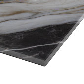 Schwarz-Weiß-Marmor-Muster mit Gold Schneidebrett (Ecke)