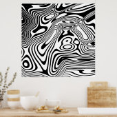 Schwarz-Weiß-Marmor-Muster Poster (Küche)